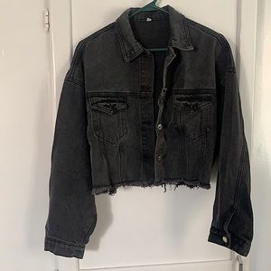 Black Cropped Jean Jacket